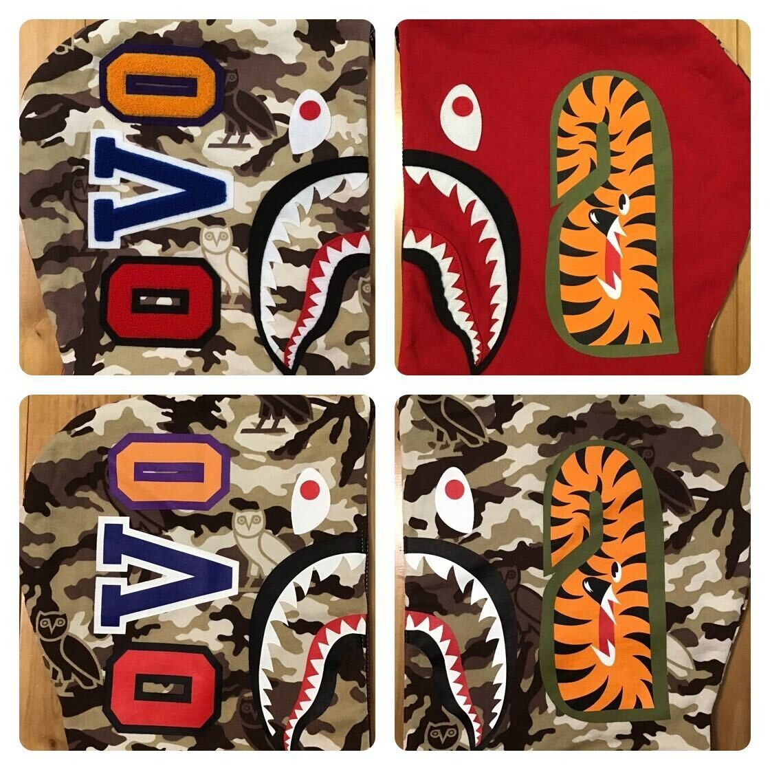 Reversible BAPE × OVO Shark full zip hoodie A Bathing Ape Size M