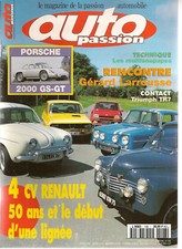 AUTO PASSION 108 RENAULT 4CV DAUPHINE R8 R12 R5 TURBO PORSCHE 2000 GS GT TR7