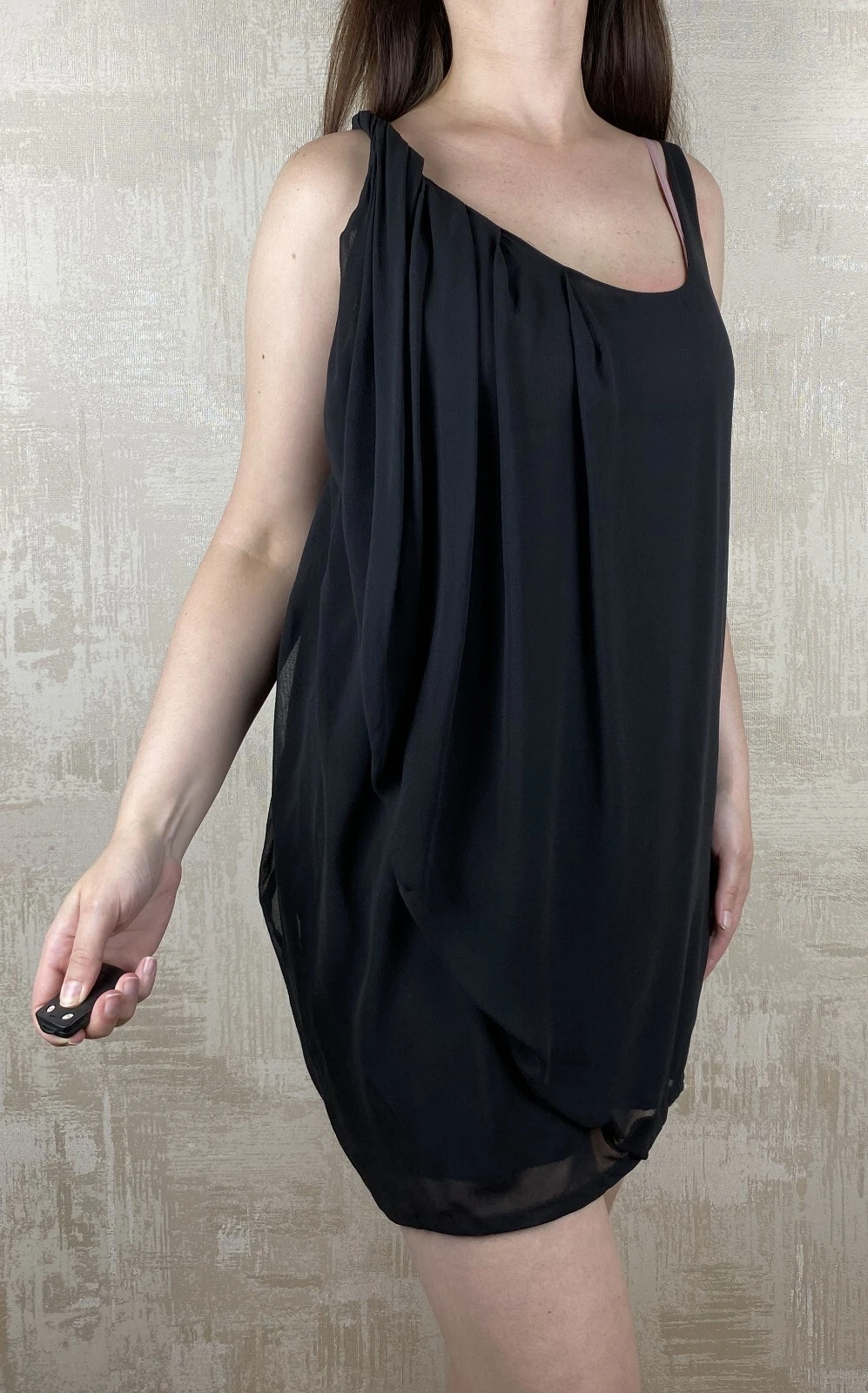 ACNE STUDIOS Mini abito senza acne S S 2010 cinturino nero seta taglia 36