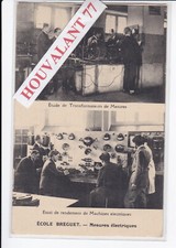 75 : cpa publicité Ecole Breguet, mesures électriques (2 vues)