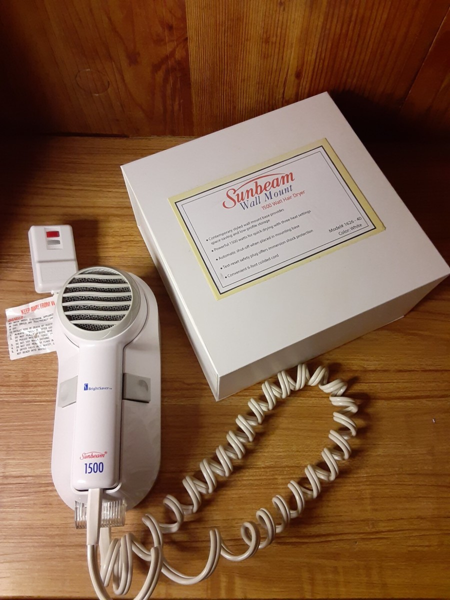NEW SUNBEAM HAIRDRYER 1500 WATT WALL MOUNT 3 MODES HAIR BLOW DRYER 1626-20  | eBay