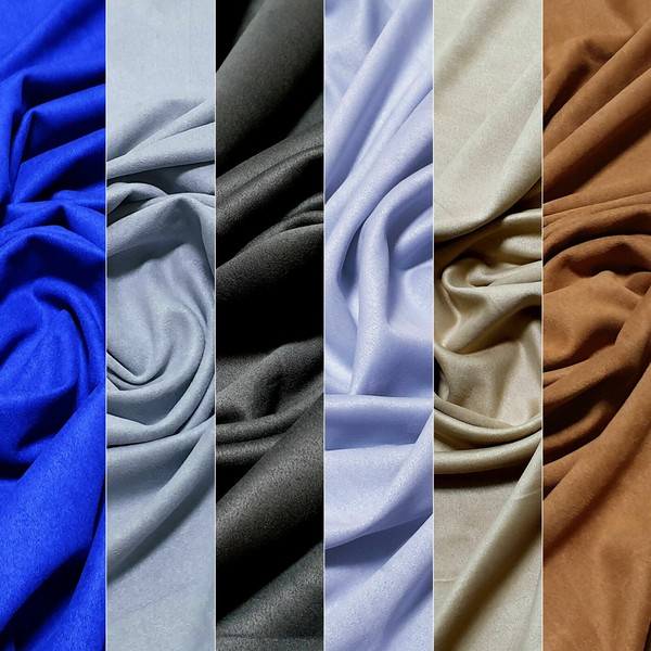HEAVY 4-WAY STRETCH SOFT POLYESTER FAUX SUEDE FABRIC UPHOLSTERY CRAFT JACKET 56"