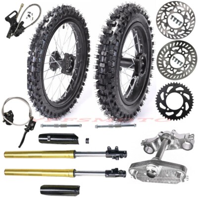60/100-14 80/100-12 Tire Wheel Rim Front Fork Triple Tree Set for Off-road 125cc