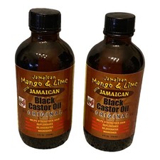Jamaican Mango Lime Black Castor Oil Vitamin A D E 4 FL Oz Bundle 2 pack