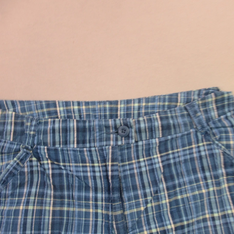 Pantalones Cortos Woolrich Para Mujer 12 Ligeros Informales Bolsillos Chino Botón A Cuadros Azul Foto 2 de 4