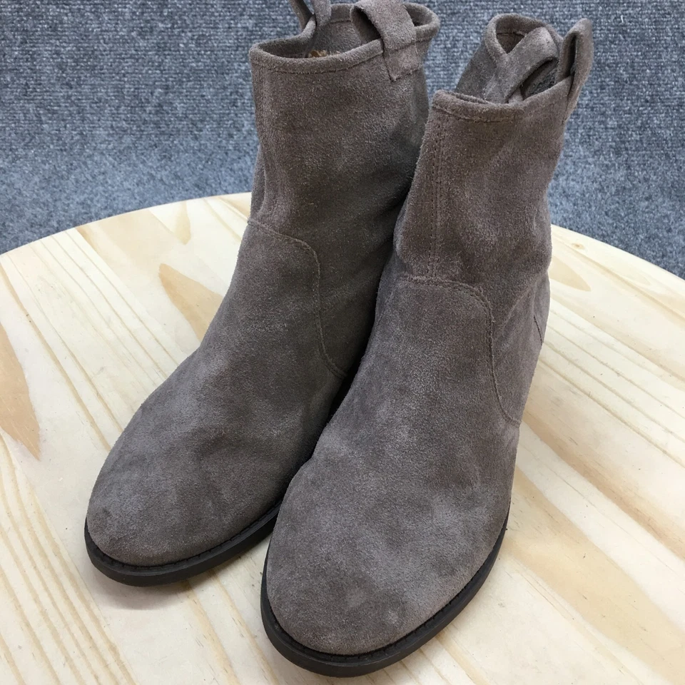 Sole Society Botas Mujer 8 M Botines Tacones Informales Gris Gamuza Pull On Foto 3 de 4