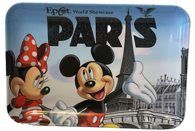 Disney Epcot World Paris Mickey Minnie Eiffel Trinket Tray Melamine Dish