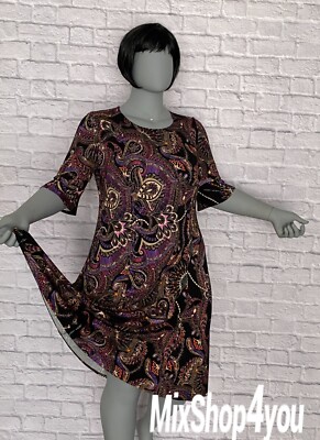 ELENA EDEN Kleid Jerseykleid Schlupfform bunt 38-52 neu