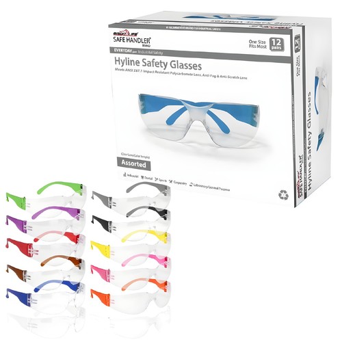 Lot De 12 Lunettes De Sécurité Hyline Anti-brouillard - Norme Z87.1, Verre Incolore, Monture Universelle