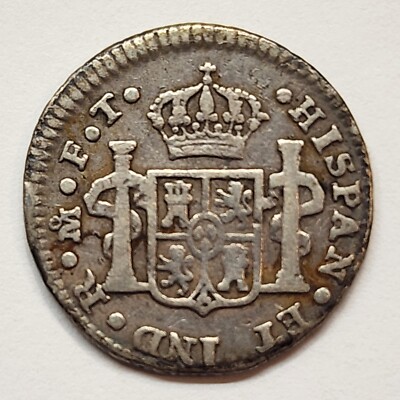 CAROLUS IIII 1/2 REAL F T MEXICO (NEW SPAIN) COLONIAL SILVER COIN