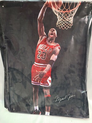 マイケルジョーダン 絵皿 1998 SLAM DUNK CHAMPION Michael Jordan early Authentic Slam Dunk Poster Rare | eBay