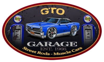 MADDMAX DESIGN 1966 1967 Pontiac GTO Hardtop Classic Car Garage Sign Wall Art Graphic Sticker