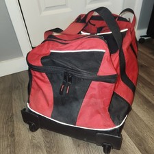 Soft Sided Rolling Luggage Red and Black
