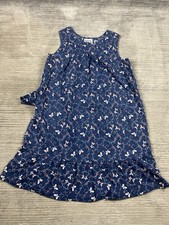 Anthony Richards House Muumuu Dress Women 1X Blue Butterflies Peasant Casual
