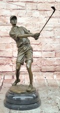 Signed original Milo Male Golfer Golf Golfing Sport Memorabilia Sculpture Decor
