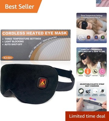 Cordless Heated Eye Mask for Dry Eyes - USB Rechargeable & Adjustable Comfort