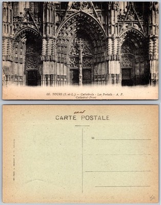 Tours Cathedral Portals Postcard