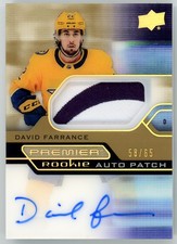 2021-22 Upper Deck Premier Acetate Gold Patch David Farrance RC Auto 58/65