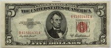 Nice! 1953-A $5 Red Seal FIVE Dollar United States Note Nice Wow 431 !!! 1953 A
