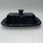 HLC Fiesta Slate Black Dark Gray Butter Dish Homer Laughllin Fiestaware