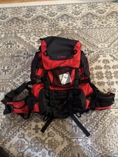 LL Bean White Mountain Hiking Bag Backpack Multipocketed, Padded, Red