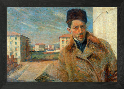 Selbstporträt von Umberto Boccioni gerahmtes Wandbild Poster Leinwanddruck Bild