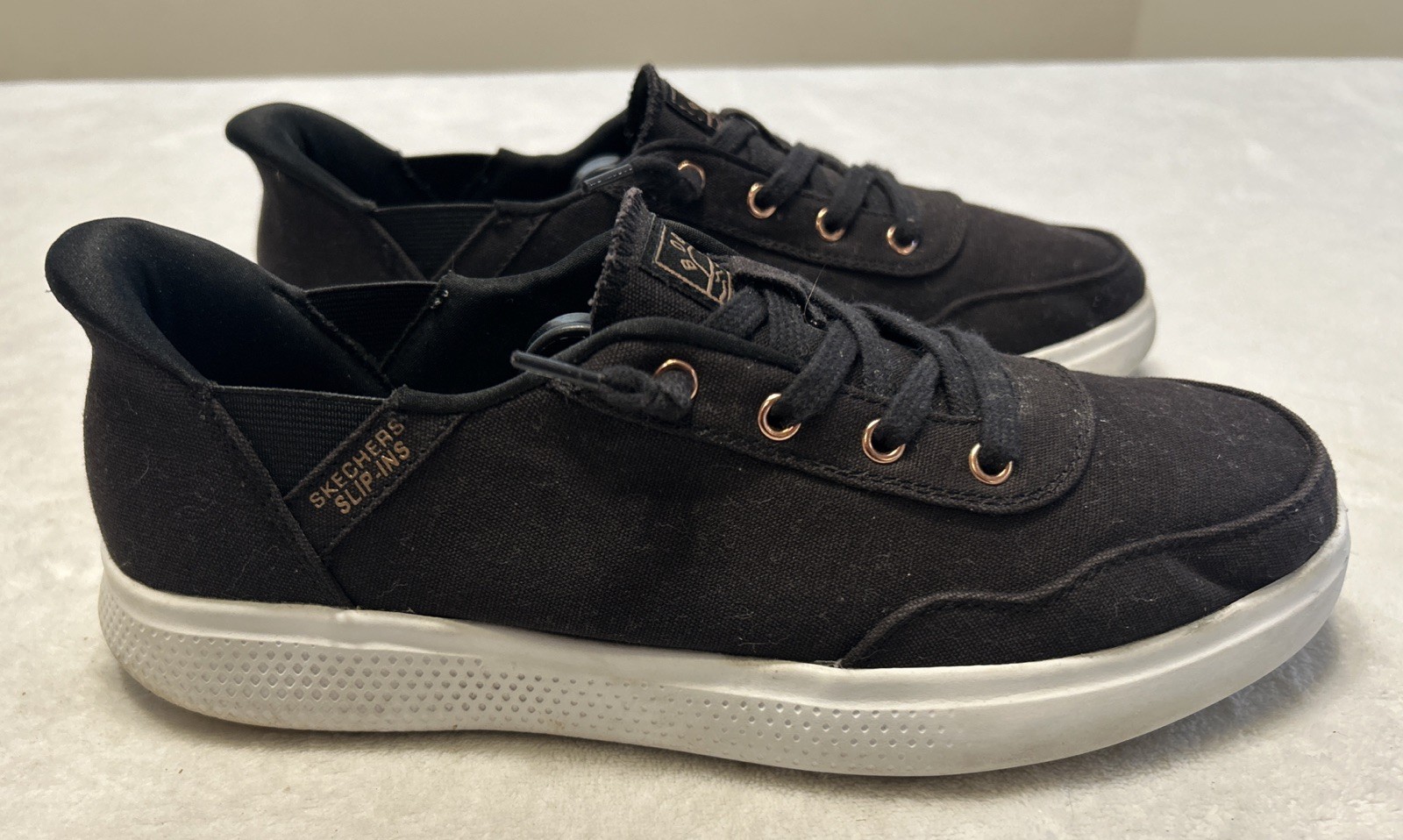 Skechers Bobs Slip Ins Shoes Women’s Size 8.5 Black Memory Foam Sneakers 114815