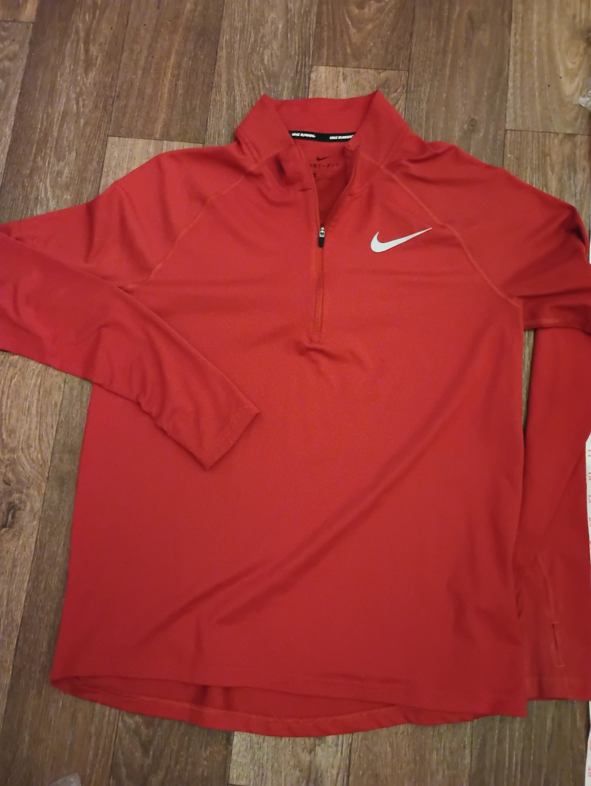 Nike Mens Dri-Fit Quarter Zip Running Long Sleeve Size Medium Red