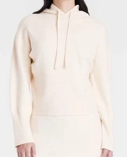 🥥 A New Day Women's Cozy Knit Hoodie Sweatshirt Cream Size XL 🆕