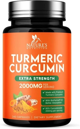 Turmeric Curcumin Supplement 2000mg - Nature's Joint & Immune Support, Organic