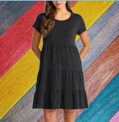 time and tru cotton dress Time and Tru Women's Tie Back Cotton Midi