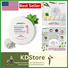 Organic Toothpowder with Peppermint - Natural Whitening & Fresh Breath, 0.25 oz