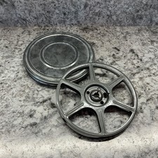Vintage Compco Corporation Silver 5 8MM Metal Film Reel Canister - 200ft