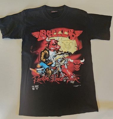 RARE Vintage 90's Chicago Bulls NBA Rockin Road Tour Shirt Michael Jordan