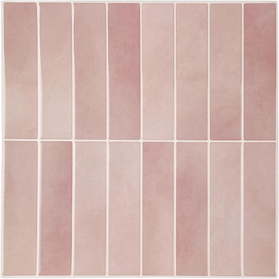 10 Sheet Pink Peel and Stick Backsplash Tile - 12''X12'' 3D Adhesive Peel and Stic