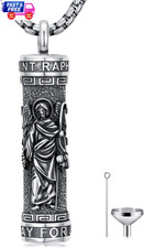 Saint Urn Necklace 925 Sterling Silver Cremation Ashes Pendant Memorial Jewelry
