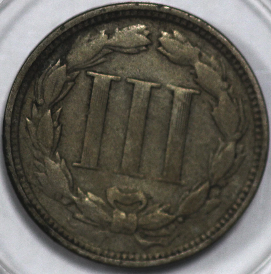 1867-P Three Cent Piece, Copper/Nickel.Over 100 years old [SN03] - Image 2 of 2