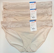 NWT 3 Warner's No Pinching No Problems Bikini Panties 5509 Dots Size 8/XL