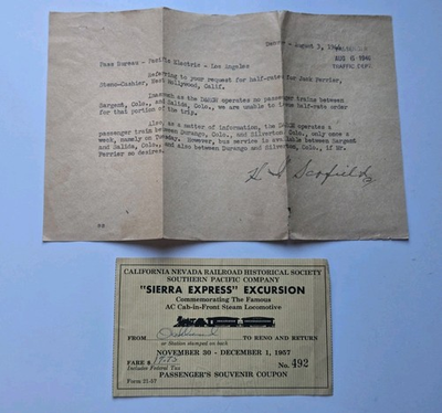 #ad #ad Vintage Railroad Ephemera Lot – 1946–1957 – Pacific Electric amp; Sierra Express $25.00
