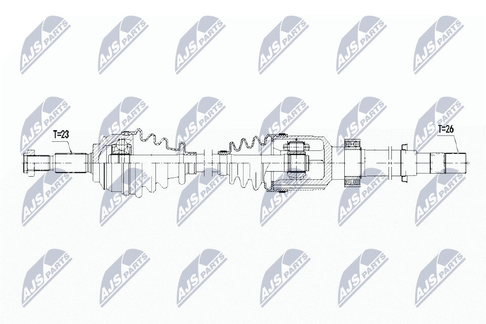 DRIVE SHAFT NPW-RE-067 FOR RENAULT H4B408/412/400 0.9L 3cyl CAPTUR I - Image 6