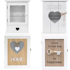 Hangable Wooden 3/5/6 Key Hook Holders, House Car Key Box Storage Cabinets