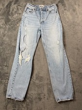 Abercrombie  Fitch Jeans Womens 4R The Dad High Rise Distressed Light Wash