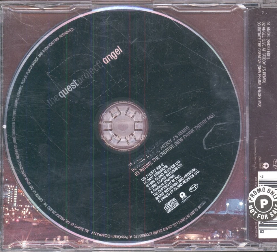 Quest Project Angel CD Europe Island 1998 single in slim case. Has promo and - Bild 2 von 2