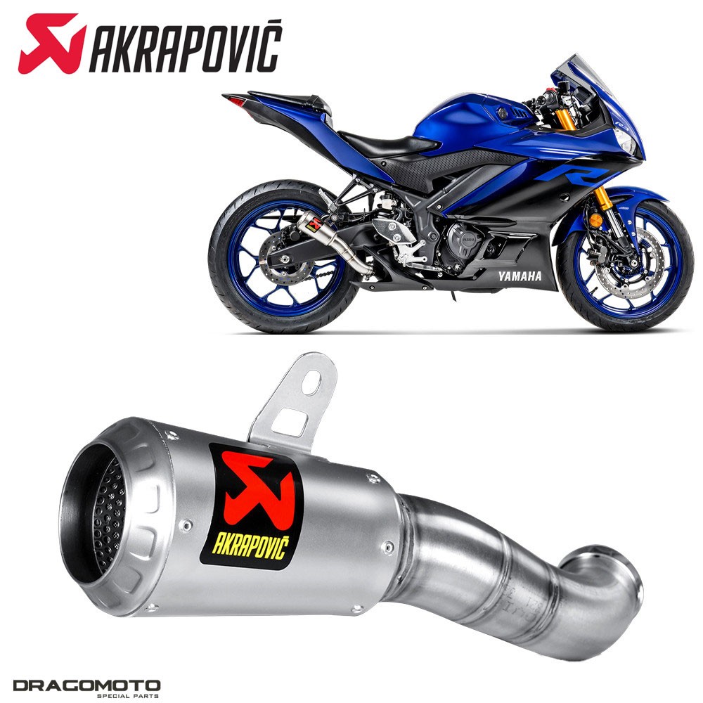Pot echappement YAMAHA YZF-R3 avec silencieux Akrapovic inox gain poids