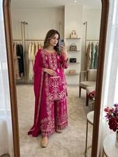 Presenting Pure Vichitra Silk Pink Top Palazzo With Dupatta For Function Wear