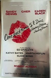 Broadway show card poster COME BACK TO THE FIVE AND DIME JIMMY DEAN, JIMMY DEAN