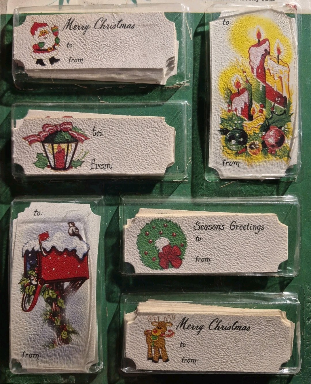 Vintage Christmas Eureka Self Stick Gift Tags 60 Pcs.