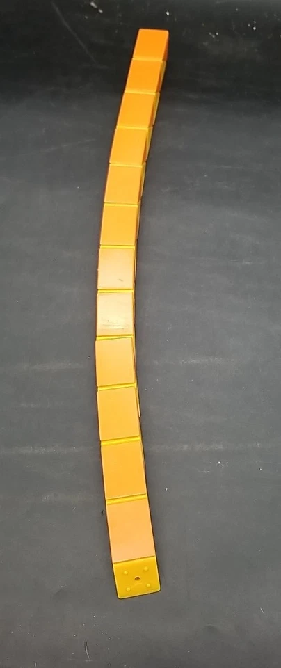 Vintage Tomy Rubiks Twist 1980s Magic Snake Puzzle Plastic Toy Orange Yellow - Image 3 of 4