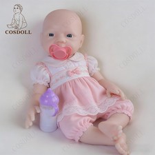 18" Otwarte oczy Dziewczyna Lalka Platynowa Silikon Reborn Baby Lalki Niemalowane