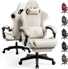 Gaming Chair Computer Chair with Speakers Massage Game Chairs with Footrest B...